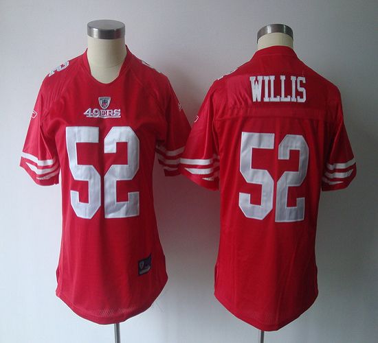 49ers #52 Patrick Willis Red Women's Team Color Stitched NFL Jersey